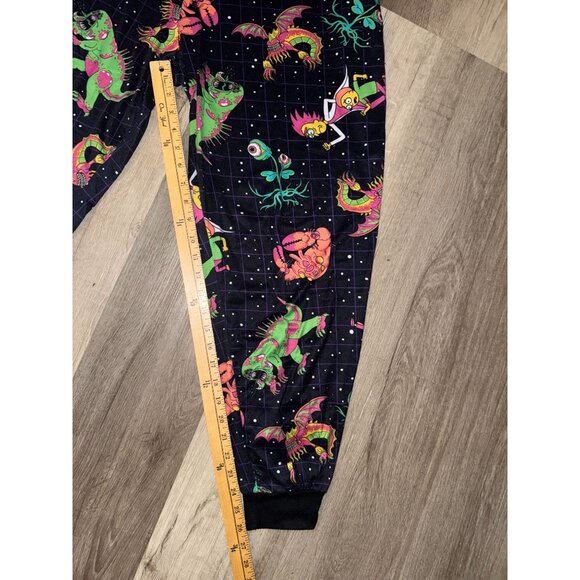Rick & Morty Mens Jogger Pants Large Alien Print Polyester Spandex Lounge Pajama - Picture 6 of 6